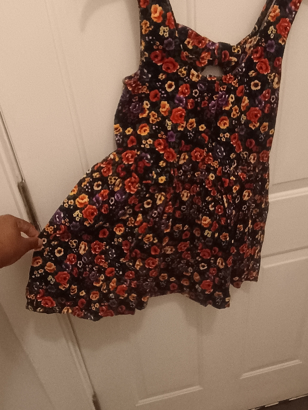 Christie Brooks Floral Print Velvet Colorful Sleepless Dress Girl Size S(7/8) - Picture 7 of 10